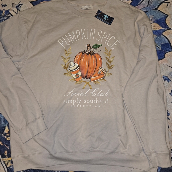 Simply Southern Cream Pumpkin Spice Sweatshirt - Picture 1 of 3